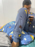 伊棠朵胖童秋衣秋褲內(nèi)衣套裝兒童打底純棉加肥加大秋冬男大童睡衣家居服 XFW 胖童-藏青熊寶 S 140c 曬單實(shí)拍圖