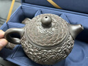 茗茶藝壺 宜興紫砂壺純全手工原礦黑金剛泥浮雕西施泡茶壺茶具套裝 黑金沙一壺四杯 曬單實(shí)拍圖