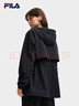 FILA 斐樂(lè )官方女士梭織外套2025秋新款時(shí)尚休閑收腰寬松連帽上衣 正黑色-BK M 165/84A/M 曬單實(shí)拍圖