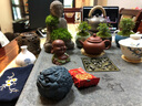 石匠同豐 烏金石茶盤（多尺寸）手工功夫茶臺(tái)茶具托盤 家用辦公室排水茶海套裝 嶺南花窗 火燒面40*40*3cm 曬單實(shí)拍圖