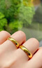 中國黃金（CHINA GOLD）黃金光面戒指男女寬面素圈情侶足金指環(huán)手飾情人節禮物送男女友 光圈戒指 約0.6g 18# 曬單實(shí)拍圖