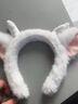 芠拉可愛(ài)毛絨龍角發(fā)箍馬龍色卡通鹿角洗臉發(fā)帶小白龍頭飾搞怪表演頭箍 白色龍角-發(fā)箍  A16-110 曬單實(shí)拍圖