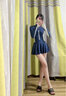 AQUAPLAY連體泳衣女新款顯瘦遮肚裙式游泳衣保守防曬速干浮潛沖浪服 女長袖紫灰拼白裙擺連體 L(111-120斤) 曬單實拍圖