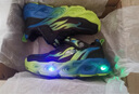 Skechers斯凱奇男童熒光閃燈鞋童鞋透氣跑步運動鞋撞色大童跑鞋400103L 曬單實拍圖