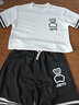 柏樂(lè )迪 青少年冰絲短袖t恤男孩12-15歲初高中學(xué)生運動(dòng)套裝14中大童夏裝 3092-1白色（短袖+短褲） 165 L（ 建議體重98-120斤） 曬單實(shí)拍圖