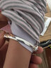 COISE 銀手鐲女老人銀鐲子999足銀龍鳳呈祥實(shí)心銀飾送老婆送長(cháng)輩 推拉式龍鳳呈祥分色媽媽銀手鐲 曬單實(shí)拍圖