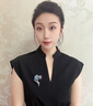 唐后（TH）高檔奢華四葉草胸針女奧地利水晶胸花西裝別針配飾老師禮物女 牛仔藍色 曬單實(shí)拍圖