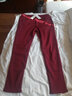 PHJ 加絨打底褲女外穿秋冬新款修身顯瘦小腳褲高腰保暖百搭休閑長(cháng)褲 酒紅-加絨款 4XL（155-175斤） 曬單實(shí)拍圖
