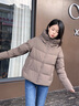 坦博爾小個(gè)子美拉德羽絨服女短款連帽保暖韓版秋冬外套TBF330332D 焦栗褐 S (160) 曬單實(shí)拍圖