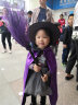 sanlebaby万圣节服装儿童面具女巫披风道具男孩女孩cosplay女童幼儿园演出 紫色女巫披风+帽子+扫把 实拍图