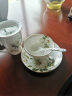 品来运陶瓷马克杯家用欧式喝水杯子带盖骨瓷咖啡杯大容量早餐牛奶杯 蓝色妖姬皇室杯+勺+盖（300ml） 实拍图