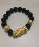 慶怡黃金貔貅手鏈男士 999足金轉運珠黑瑪瑙金珠手串 送爸爸生日禮物 8mm黑瑪瑙1貔貅2金珠 約2g 曬單實(shí)拍圖