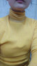 红粉宣言秋冬新款修身高领加厚加绒打底衫女长袖 黄色-加绒 M 实拍图
