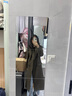 ELLE法式中長(zhǎng)款西裝人字紋毛呢外套女2023冬復(fù)古保暖氣質(zhì)羊毛大衣 咖格 L 曬單實(shí)拍圖