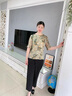羅蒙（ROMON）t恤女真絲上衣服年輕女裝洋氣夏裝2025新款高貴闊太太桑蠶絲中袖 綠色 XL （推薦105-120斤） 曬單實拍圖