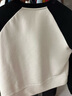 品彩（PinCai）衛(wèi)衣女秋季插肩袖撞色拼接衛(wèi)衣字母印花圓領(lǐng)長袖上衣 P129W1396 曬單實(shí)拍圖