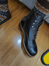 玩累了的孩子US系列8111 頭層牛皮意大利V底美式復古固特異工裝靴 玩兒制革W0黑色茶芯 E楦 標準 39 曬單實(shí)拍圖