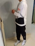 啄木鳥連帽衛(wèi)衣男春秋款青少年學(xué)生寬松休閑打底衫長(zhǎng)袖T恤上衣服男裝 F238白色（常規(guī)款） 3XL 曬單實(shí)拍圖