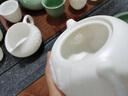 艾瑩嘉 羊脂玉瓷茶具套裝德化白瓷浮雕西施壺純手工家用高檔功夫茶壺蓋碗茶杯公司辦公室茶道用品 出水芙蓉   14件 曬單實(shí)拍圖