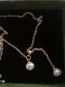 卓麥 雙吊墜淡水珍珠項鏈年輕款少女天然兩顆珠子鎖骨鏈y字可抽拉調節 淡水珍珠項鏈雙顆吊墜 曬單實(shí)拍圖