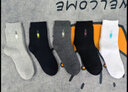 浪莎毛襪子男士中筒襪純棉秋冬黑色男襪加厚加絨毛圈保暖防臭長(cháng)襪 5色各一雙 均碼 曬單實(shí)拍圖