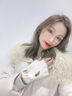豹潛手套女兒童冬季學(xué)生少女百搭騎行學(xué)習翻蓋露指手套防寒保暖半指 白色蘿卜半指翻蓋手套【1雙】 【雙層設計，加絨保暖】 曬單實(shí)拍圖