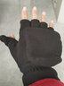 驛路途騰戶(hù)外手套男女抓絨半指翻蓋手套騎行登山秋冬保暖加厚攝影手套 黑色 M 曬單實(shí)拍圖