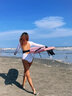 AQUAPLAY連體泳衣女性感顯瘦露背溫泉三角游泳裝防曬速干浮潛水沖浪服 白色露背連體長袖泳衣 M(96-110斤) 曬單實拍圖