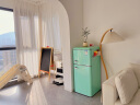 惠康（HICON)冰箱小型家用单人宿舍冷藏冷冻双开门电冰箱二人租房小冰柜彩色复古小冰箱 薄荷绿 BCD-131M（升级圆弧加盖款） 实拍图
