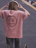 MBD小惡魔仿麂皮反光短袖印花t恤笑臉情侶裝國潮寬松半袖美式夏季mbd 粉色上衣 XS【100斤以下】*版型偏大 曬單實(shí)拍圖