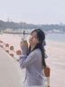 予瑾藍(lán)紫/米白 馬海毛鏤空針織開衫女早春短款顯瘦長袖外套 紫色 S 建議80-90斤 曬單實(shí)拍圖