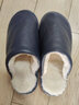 范米尼純羊毛拖鞋羊皮毛一體家居頭層牛皮保暖真皮棉拖鞋男女居家用室內 619【藍色】?jì)壤锖托瑝|都是純羊毛 41-42 碼【28】?jì)乳L(cháng)26厘米 曬單實(shí)拍圖