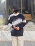 POUM美式復(fù)古撞色毛衣男冬季寬松針織衫休閑保暖上衣外套慵懶風(fēng)線衣 CRB-M423黑色 XL 曬單實(shí)拍圖