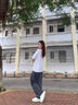 翊尚美時(shí)尚工裝褲子女秋冬季新款闊腿束腳美式運(yùn)動(dòng)休閑褲小個(gè)子女裝 曬單實(shí)拍圖