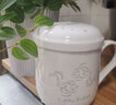 古鎮(zhèn)陶瓷 十二星座過濾杯 景德鎮(zhèn)陶瓷泡茶茶水分離茶杯帶蓋過濾杯 雙魚座過濾杯 曬單實拍圖