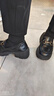 卡帝樂(lè )鱷魚(yú)（CARTELO）樂(lè )福鞋女頭層牛皮新款厚底增高小個(gè)子英倫風(fēng)軟底舒適皮鞋品牌新品 黑色 35 曬單實(shí)拍圖
