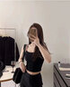 CleainKorte正品外擴吊帶內(nèi)衣女帶胸墊美背小胸顯大無痕聚攏漫畫文胸外穿背心 【短款】黑色 M （70C杯/75A/75B） 曬單實拍圖