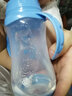 運智貝 寶寶喝奶瓶防脹氣奶瓶帶手柄感溫變色 320ml藍色(底部感溫變色) 曬單實(shí)拍圖