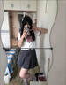 閃動(dòng)少女 jk制服套裝女日系甜美夏季套裝小個(gè)子學(xué)院風(fēng)撞色短袖上衣高腰百褶裙兩件套女裝2022新款 【優(yōu)質(zhì)版】上衣+百褶裙+領(lǐng)結(jié) M 曬單實(shí)拍圖