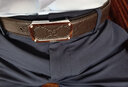 古馳（GUCCI）經(jīng)典款男士方扣皮帶 古奇GG壓花商務(wù)休閑牛皮腰帶【帶寬3.5cm】 黑色【配品牌原盒】403941 90碼（適合30-31褲圍） 曬單實(shí)拍圖
