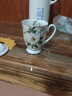 品来运陶瓷马克杯家用欧式喝水杯子带盖骨瓷咖啡杯大容量早餐牛奶杯 茶花皇室杯+勺（300ml） 实拍图