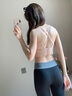 南木熊運動內(nèi)衣瑜伽文胸女健身服美背高強度防震聚攏跑步跳繩普拉提背心 粉色偏米色M碼【90-110斤】 曬單實拍圖