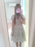 燕潯小個(gè)子女神范溫柔風(fēng)碎花連衣裙女2025夏季新款韓版收腰顯瘦初戀裙 冰草花綠 M (建議95-110斤) 曬單實(shí)拍圖
