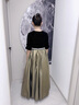 衣諾坊女童禮服長裙兒童花童女孩演出服 香檳金長裙170cm 曬單實(shí)拍圖