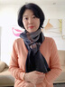 瑪麗亞·古琦（MARJA KURKI）絲光羊毛圍巾女冬媽媽款 保暖女士圍巾披肩兩用禮盒裝 格紋圍脖女 黑灰色 曬單實(shí)拍圖