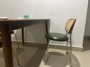 創(chuàng)藝格調(diào) 中古椅家用藤編椅實(shí)木休閑咖啡廳靠背椅復(fù)古餐廳椅子凳子座椅 胡桃色背+綠墊【47*45*77cm】 曬單實(shí)拍圖