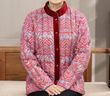 恒源祥老年人冬裝輕薄羽絨服女70歲80老太太內膽小襖子奶奶冬季短款外套 紅色（上衣） 2XL (建議105-120斤) 曬單實(shí)拍圖