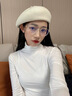 唐獅;TONLION2024新款貝雷帽女ins潮網(wǎng)紅韓版蓓蕾帽大頭圍帽子女春秋冬季百搭 米色 曬單實拍圖