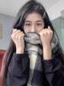 MELENDA KAMAR圍巾女冬2025新款披肩外搭高級感保暖圍脖新年生日禮物送女友老婆 黑白格子 曬單實(shí)拍圖
