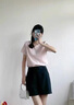 AEMAPE夏季印花短袖t恤女裝夏裝2025年新款夏季設(shè)計(jì)感小眾別致短款上衣 粉紅色 L (105-115斤拍) 曬單實(shí)拍圖